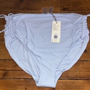 Calia Bikini Bottom Women's 1X Swim Collection Adjustable Ruched Rise‎ Blue NEW